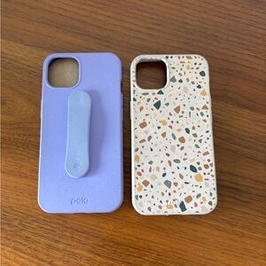 Pela Purple w finger loop and Terrazzo Phone Cases. Fits iPhone 13